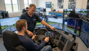 Is Truck Driver Training with a Simulator the Safer Way to Learn?